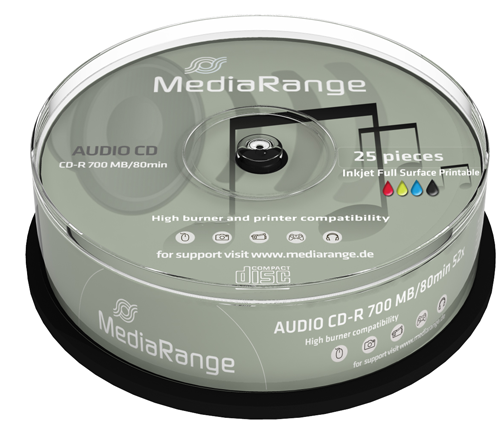 mediarange-digital-audio-cd-r-52x-white-full-face-inkjet-printable-25