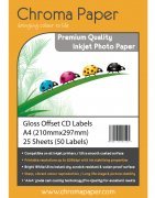 Chroma Gloss Offset CD DVD Inkjet Labels 50 Pack