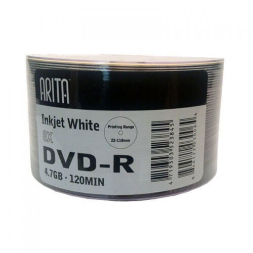 Arita/ Ritek Blank DVD DVD-R 8x White Inkjet Printable G05 Dye -  50 Discs