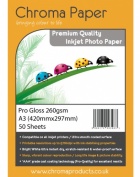Chroma - Professional Grade A3 260gsm Gloss Inkjet Photo Paper - (25 Pack)