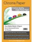 Chroma A4 220g Double Sided Matte/Matte Inkjet Photo Paper (50 Pack)