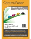 Chroma Paper - Premium Grade A4 180gsm Gloss Inkjet Photo Paper (50 Pack)