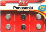 Panasonic CR2032 3V Lithium coin batteries - 6 Pack