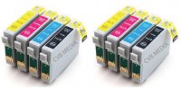 CVB Media Compatible Epson TO711-714 Multi-Pack B,C,M,Y Cartridges (8 Ink Bonus Pack)