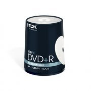 TDK DVD+R 16x White Full Face Photo Printable - 100 Spindle Pack