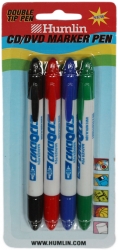 Humlin Twin Tip CD/DVD Marker Pens - 4 Pack