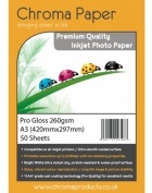 Chroma - Professional Grade A3 260gsm Gloss Inkjet Photo Paper - (25 Pack)