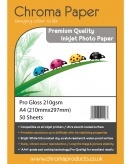 Chroma A4 210gsm Pro Gloss Inkjet Photo Paper (50 Pack)