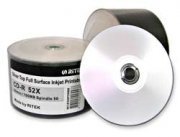 50 Stack - Ritek SILVER Full Face Inkjet Printable CD-R 52x CDR