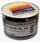 Ritek/Traxdata 8x Double Layer DVD+R DL White Inkjet Printable - 50 Pack